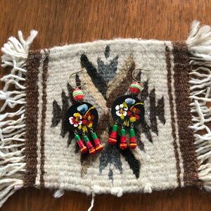 Handmade hand painted earrings from Mexico